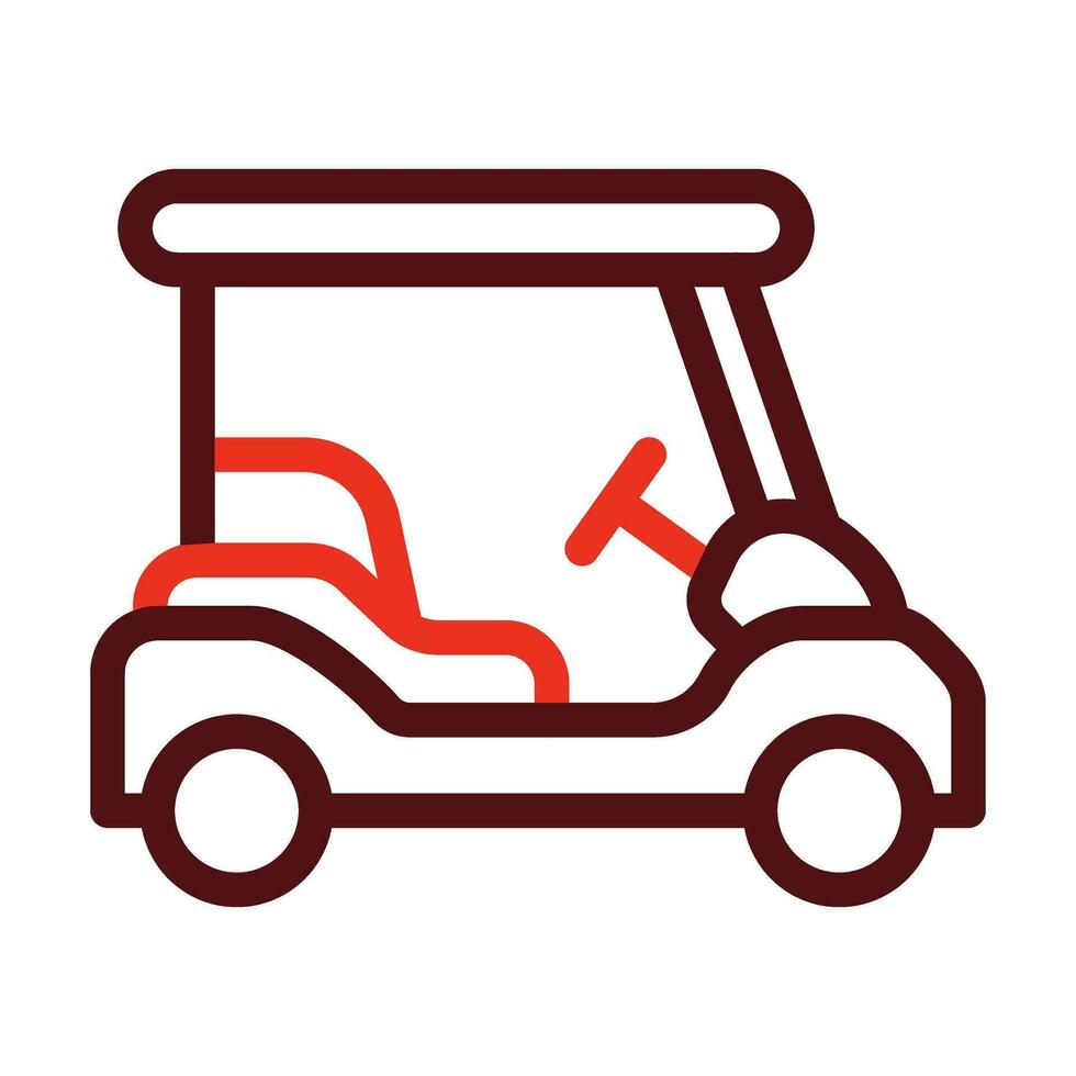 golf carrello vettore di spessore linea Due colore icone per personale e commerciale uso.