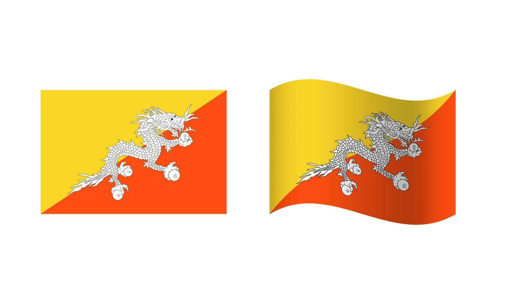 rettangolo e onda bhutan bandiera illustrazione vettore