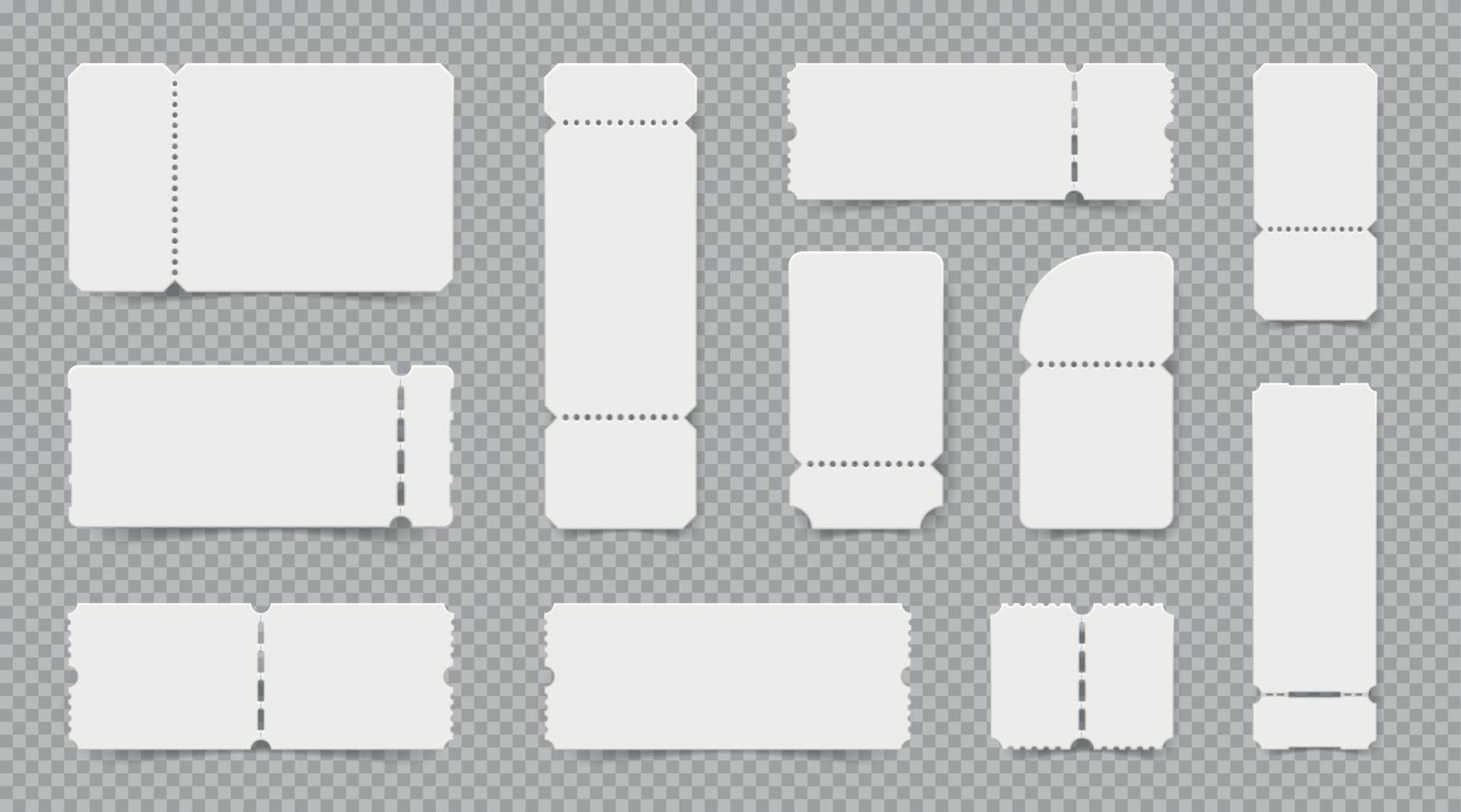 set di biglietti vuoti realistici vettore