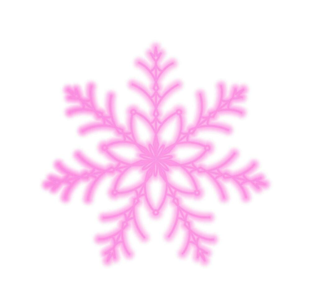 schema neon rosa fiocco di neve .retrò neon inverno.bello Natale decorazione vettore illustrazione