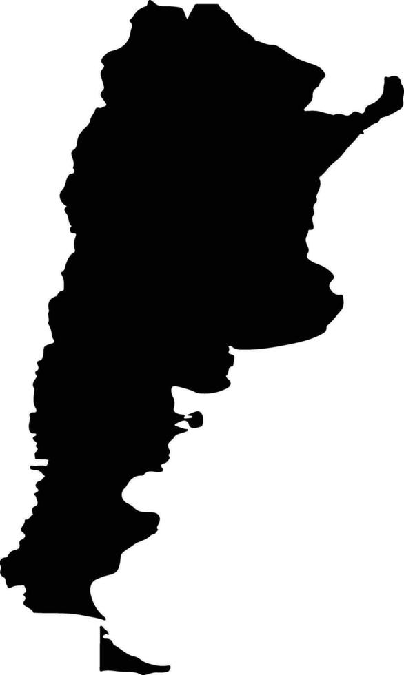 silhouette carta geografica di argentina vettore