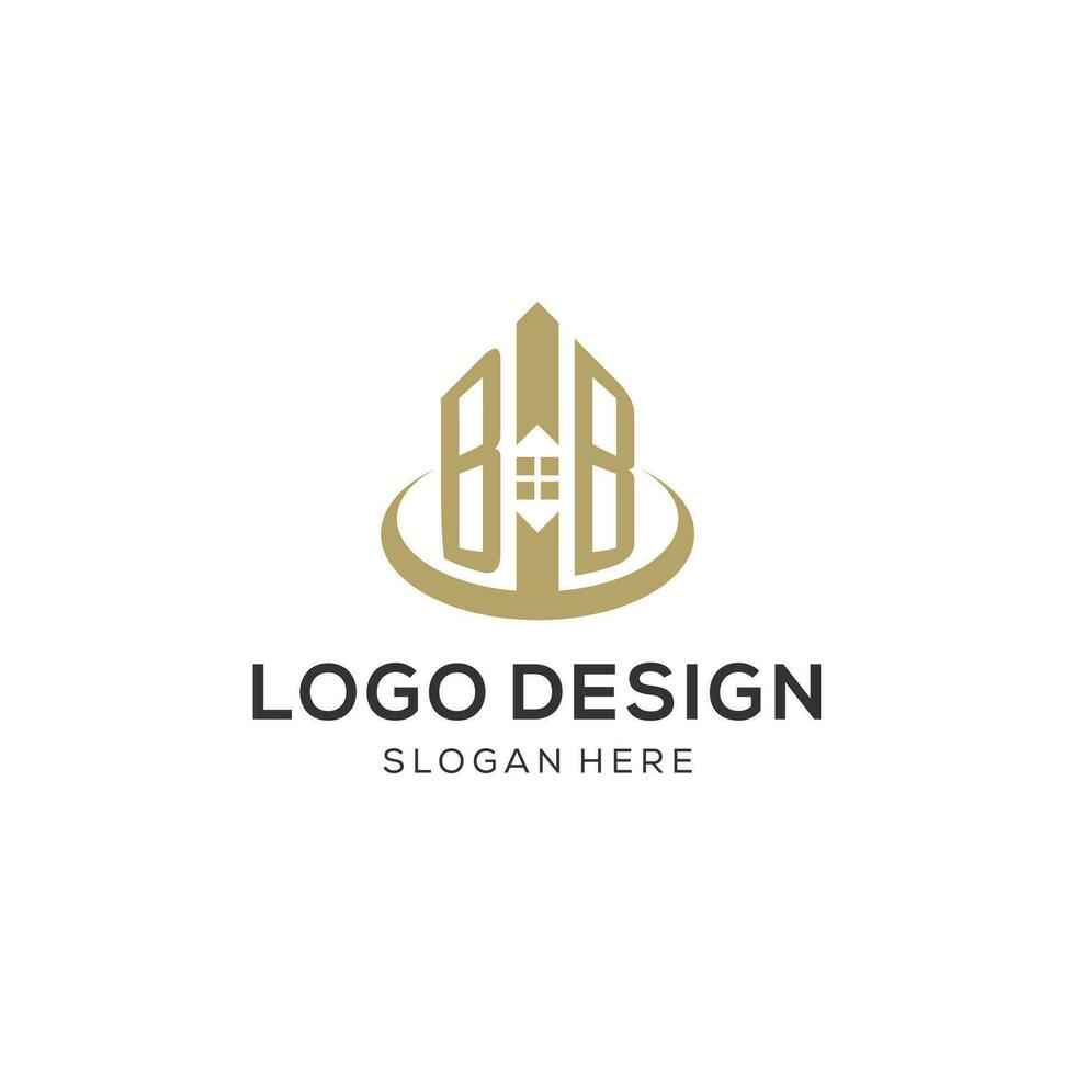 iniziale bb logo con creativo Casa icona, moderno e professionale vero tenuta logo design vettore