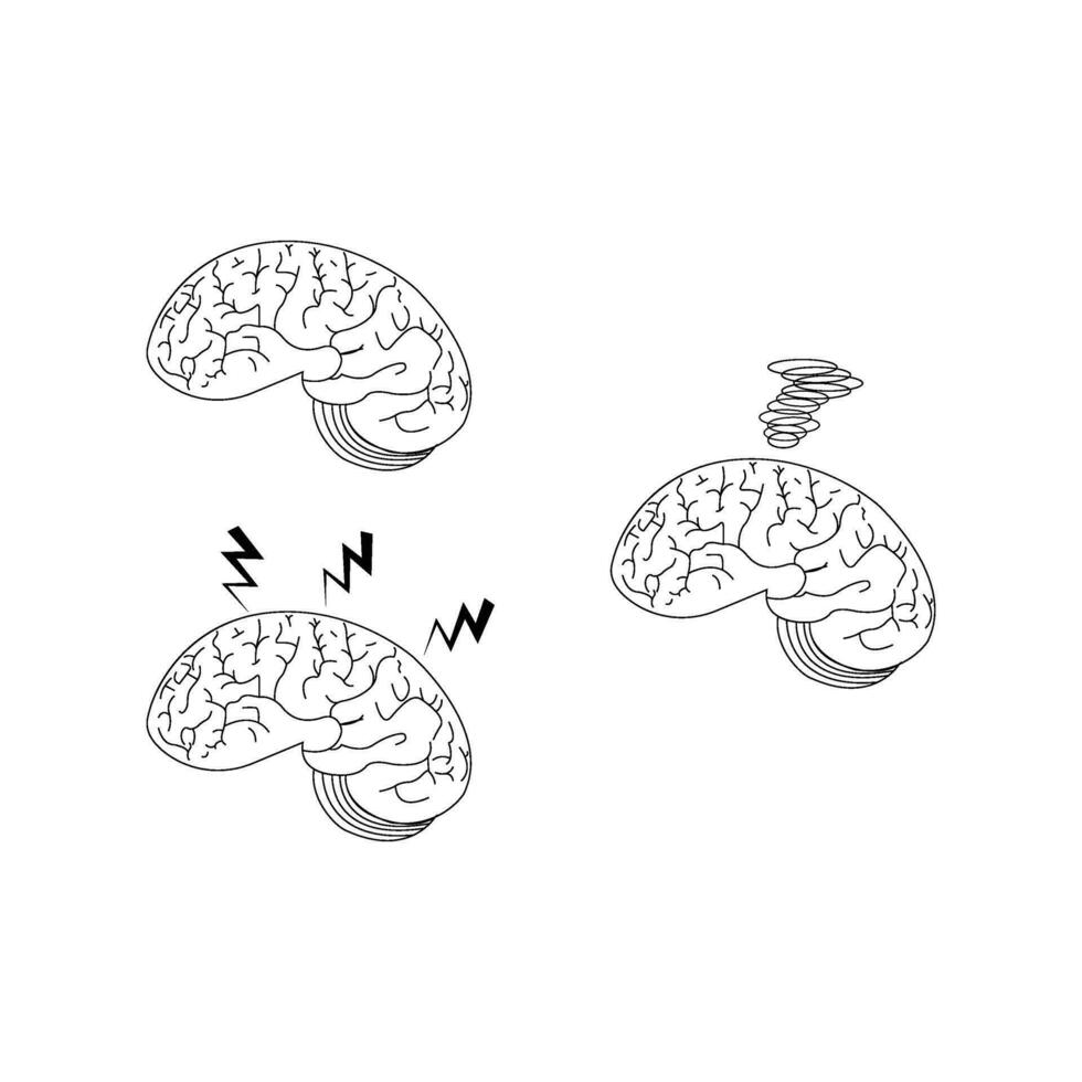 impostato di tre cervello icone vettore