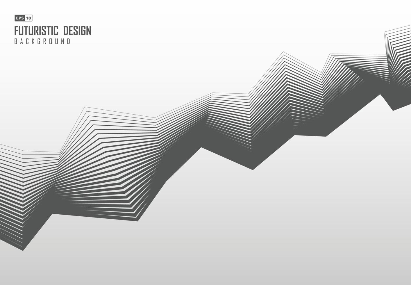 disegno astratto del modello di linea grigia a zig zag sullo sfondo del modello. vettore