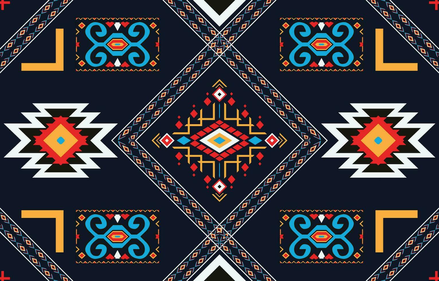 disegno tradizionale geometrico etnico orientale modello per sfondo, moquette, carta da parati, abbigliamento, confezionamento, batik, tessuto, illustrazione vettoriale stile ricamo.