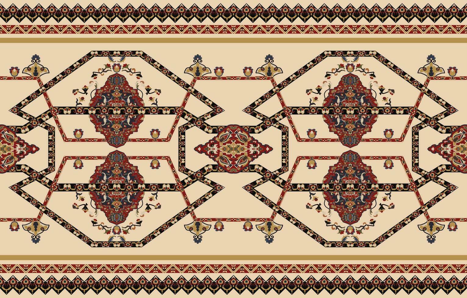 colorato ornamentale vettore design per tappeto, tapis, yoga stuoia. geometrico etnico clipart. arabo ornamentale tappeto con decorativo elementi.persian tappeto