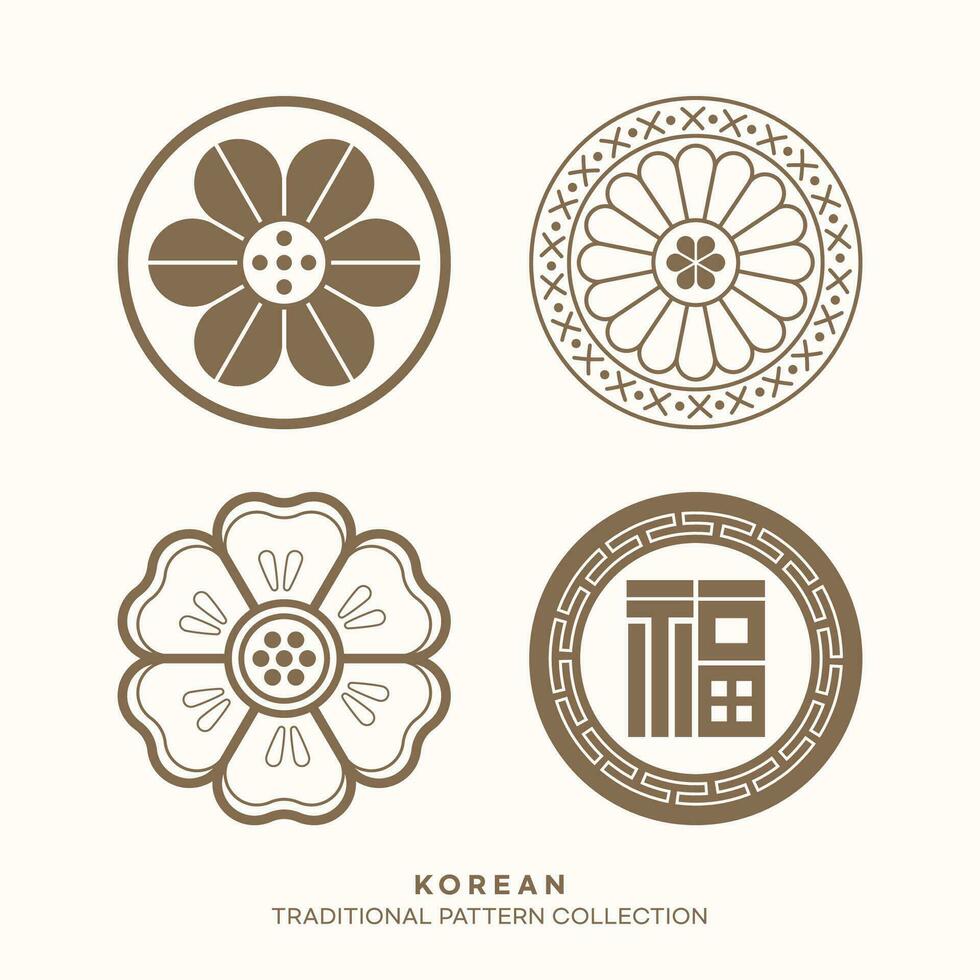vettore coreano tradizionale modello design elementi