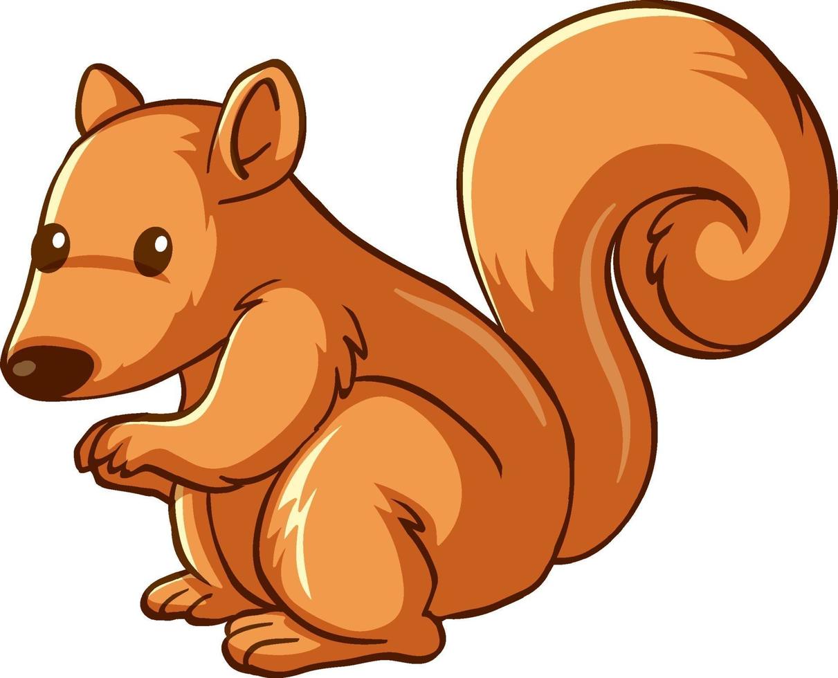 scoiattolo animale cartone animato su sfondo bianco vettore