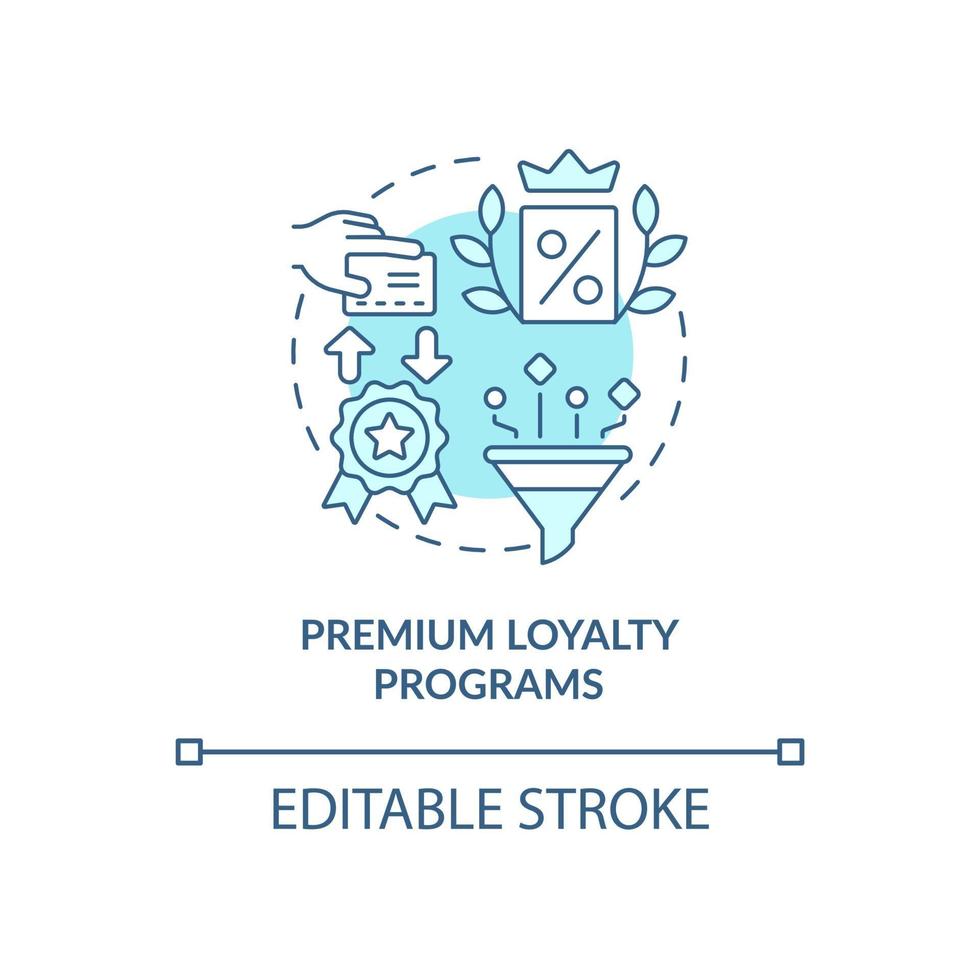 icona blu del concetto di programmi fedeltà premium vettore