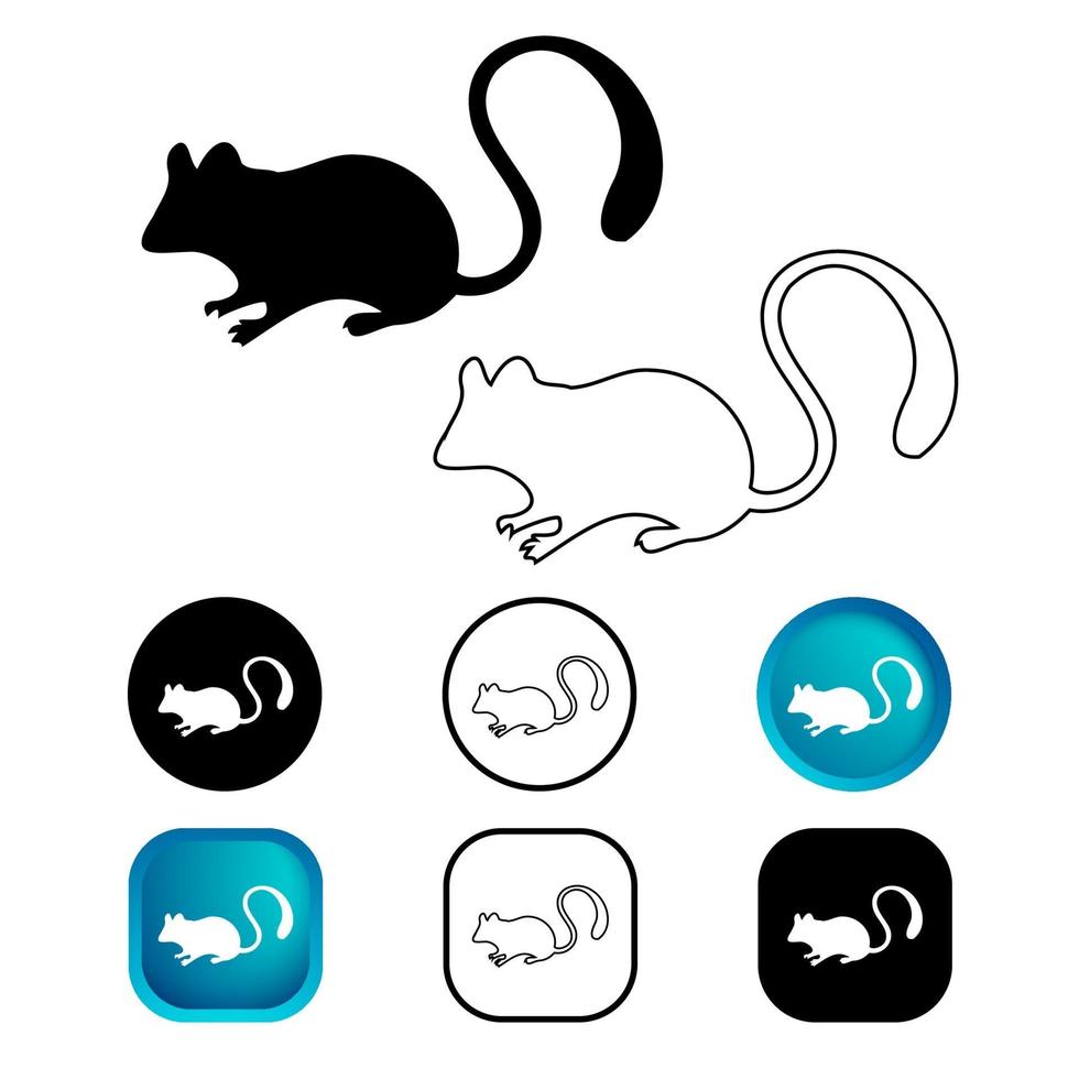 insieme astratto dell'icona dell'animale del topo vettore