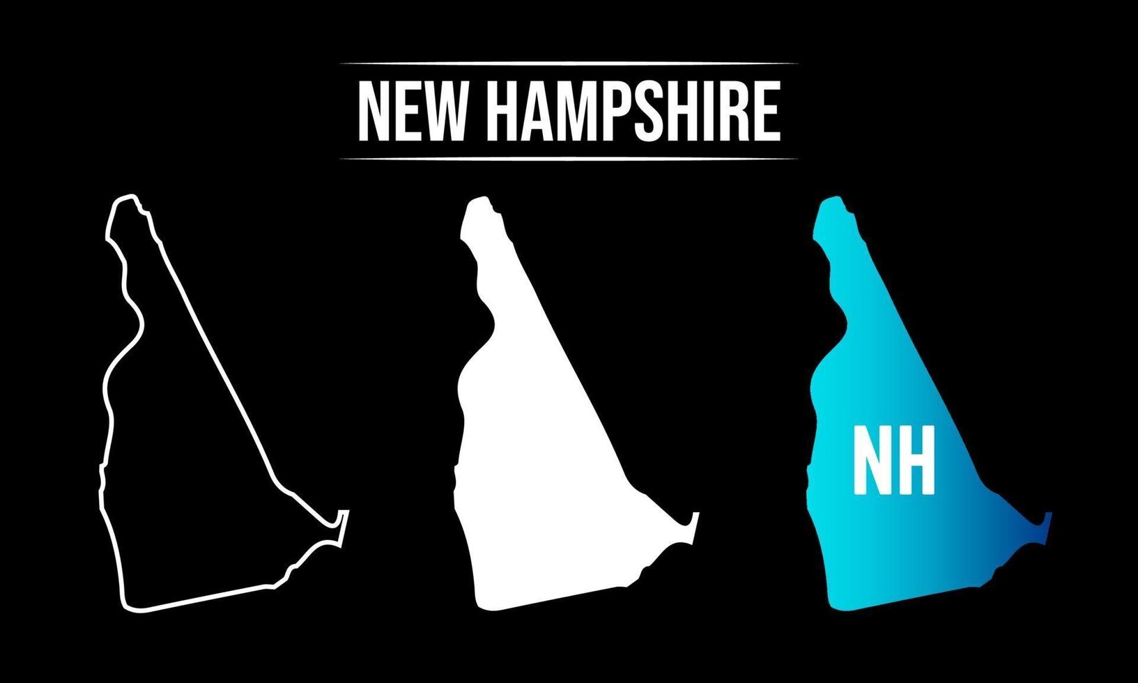 disegno astratto della mappa dello stato del New Hampshire vettore
