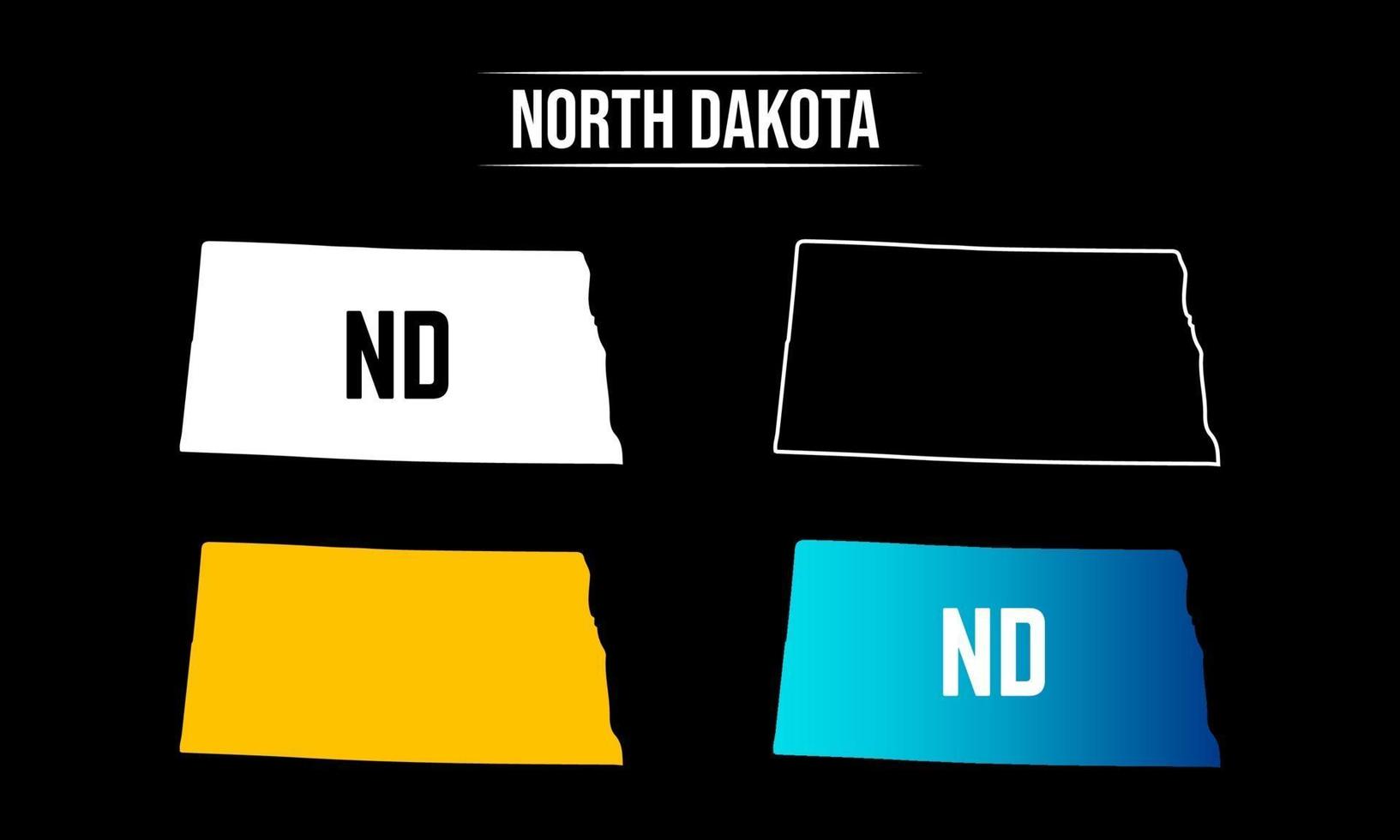 disegno astratto della mappa dello stato del dakota del nord vettore