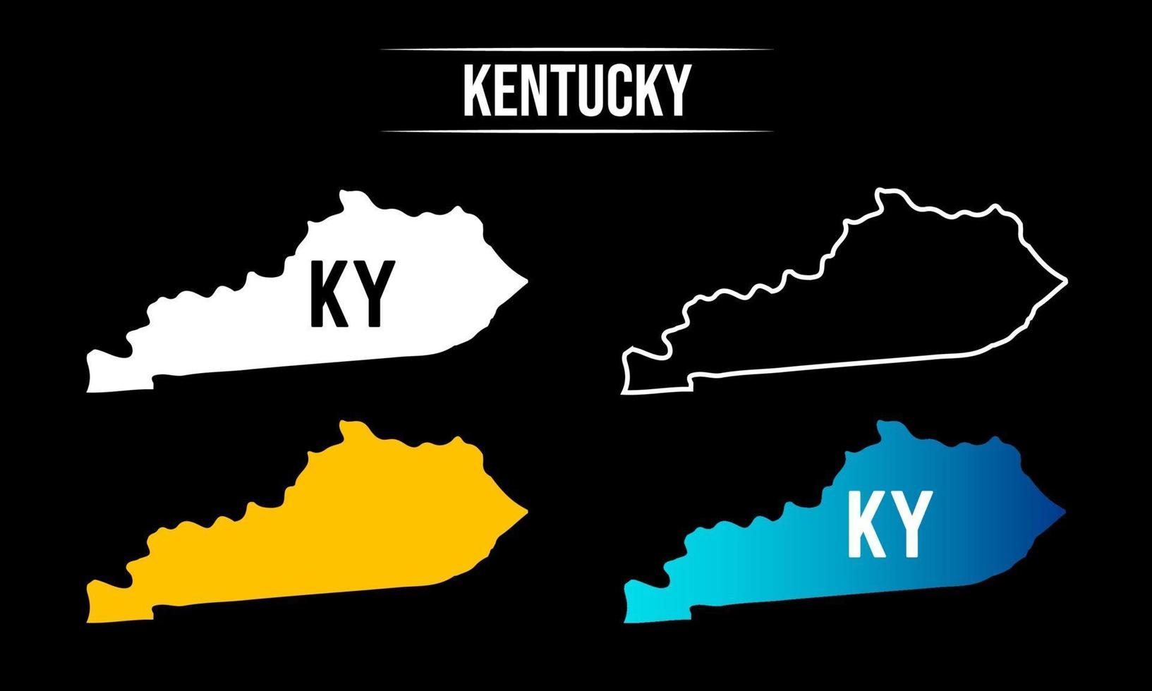 disegno astratto della mappa dello stato del Kentucky vettore