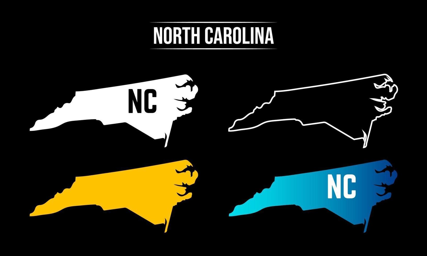 disegno astratto della mappa dello stato della Carolina del Nord vettore