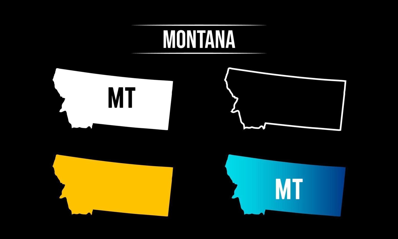 disegno astratto della mappa dello stato del Montana vettore