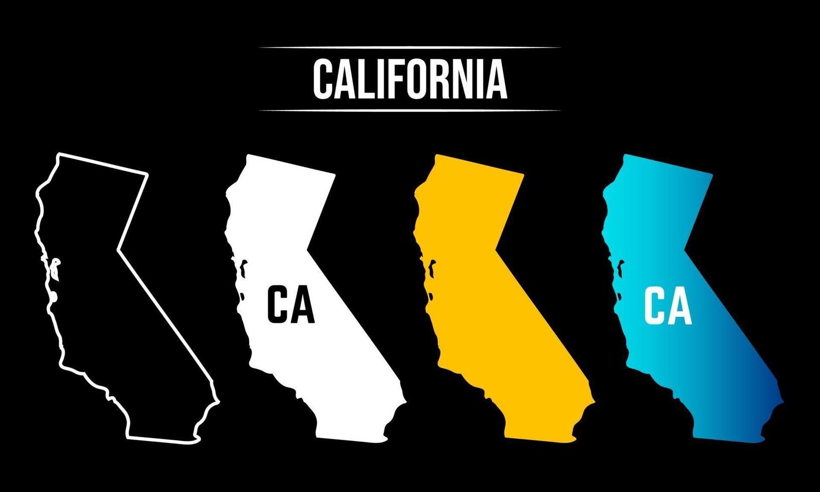 disegno astratto della mappa dello stato della california vettore