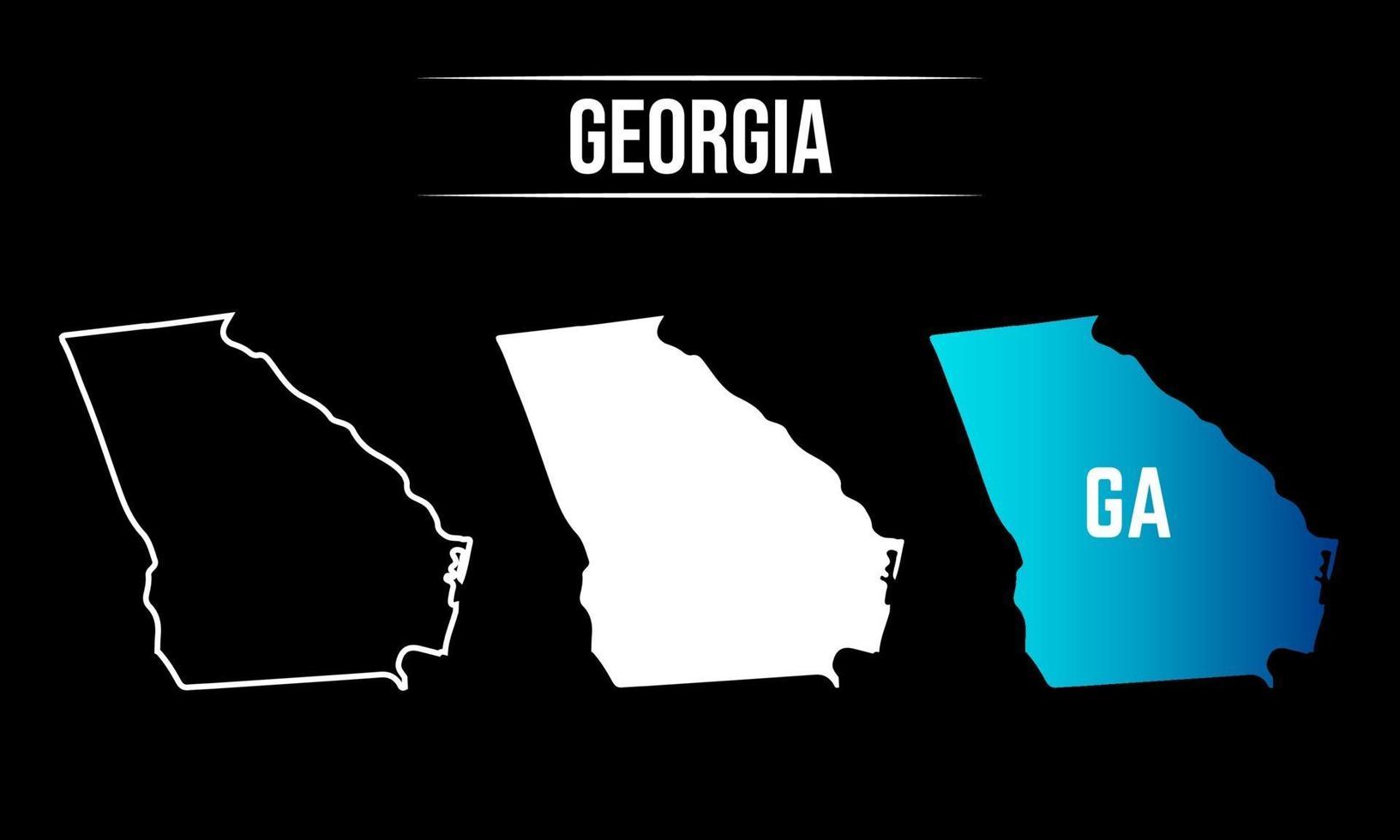 disegno astratto della mappa dello stato della Georgia vettore