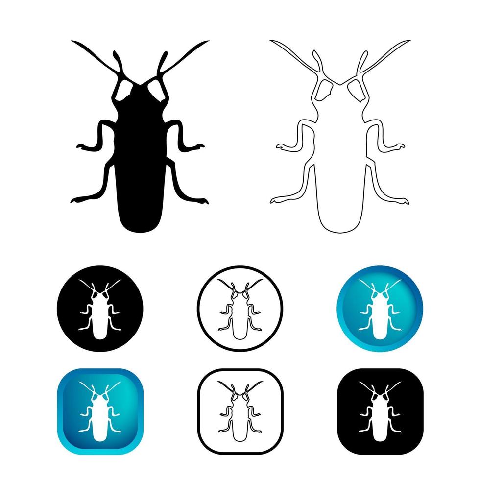 set di icone di insetti scarafaggi astratti vettore
