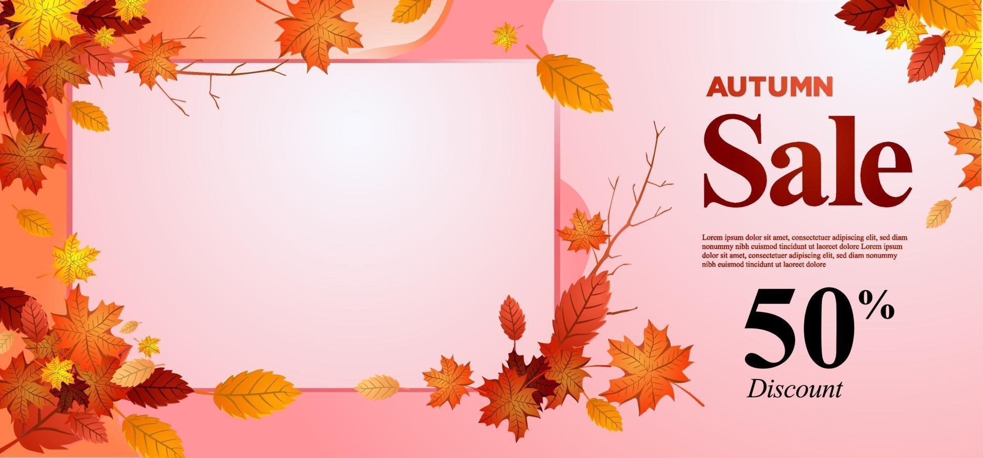 illustrazione vettoriale di banner sconto vendita autunnale