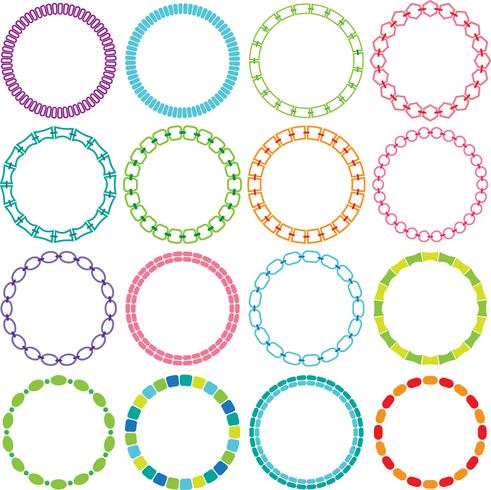 Mod Circle Frames Clipart vettore