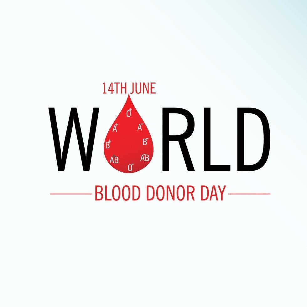 giornata mondiale del donatore di sangue. vettore