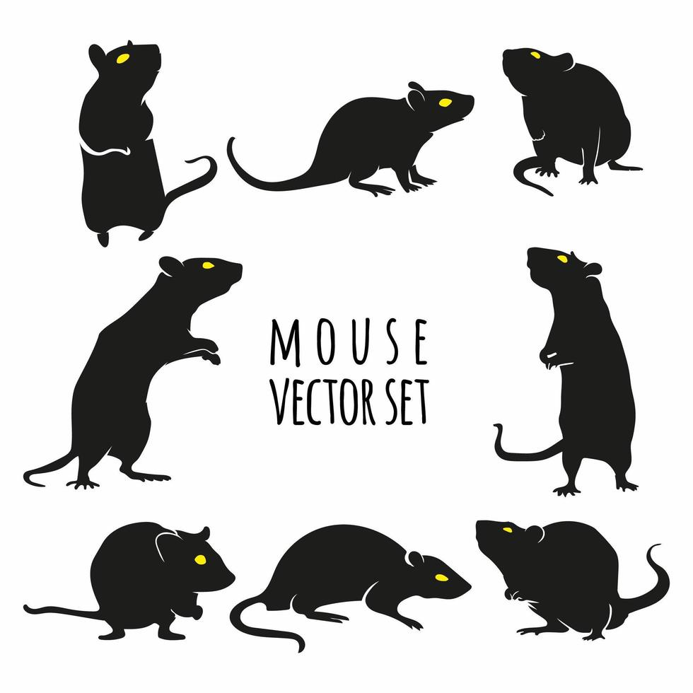 illustrazione di set di vettori di topo, set di vettori di ratti