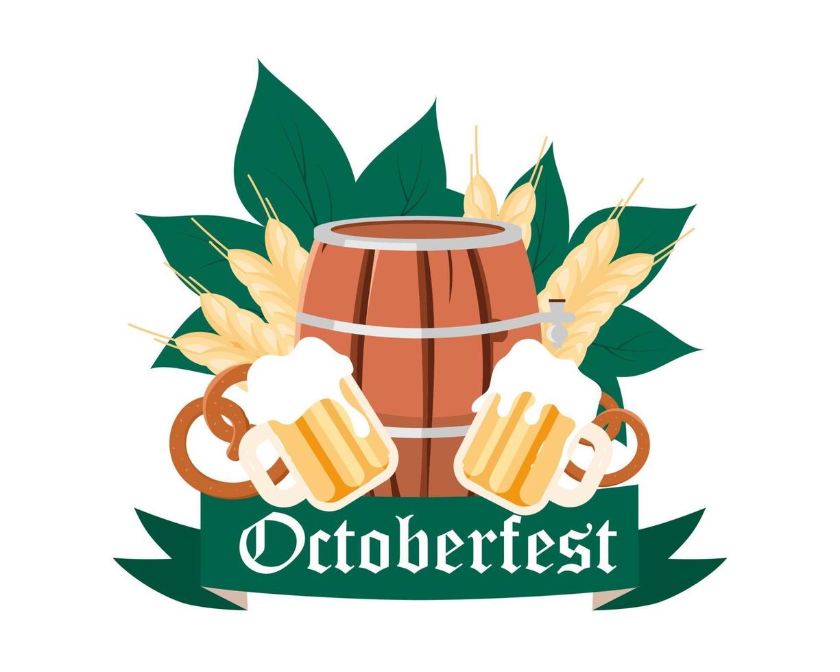 illustrazione vettoriale di concetto piatto celebrazione dell'oktoberfest