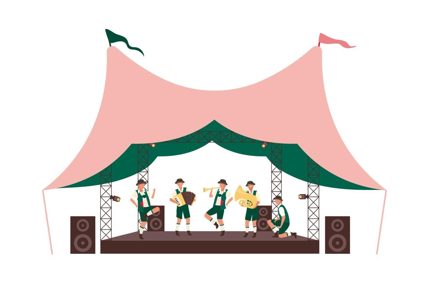 illustrazione vettoriale di concetto piatto concerto oktoberfest all'aperto