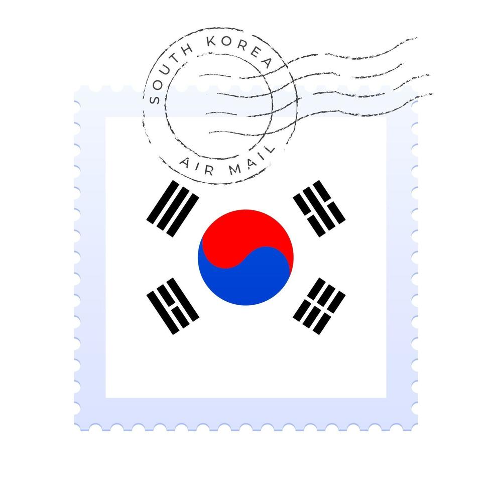 francobollo della corea del sud. vettore