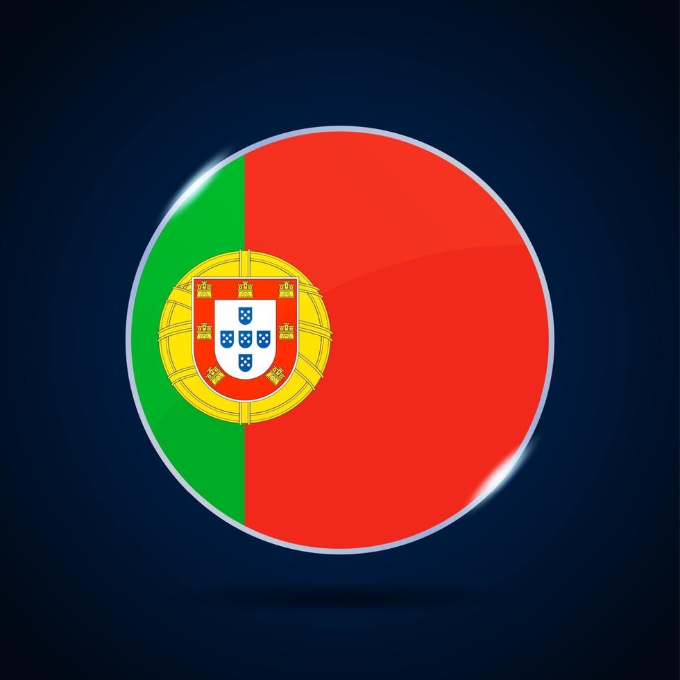icona del pulsante cerchio bandiera nazionale del Portogallo vettore