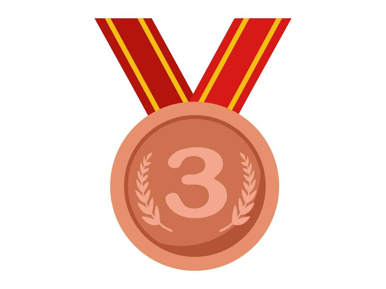 3 ° posto bronzo medaglia illustrazione vettore