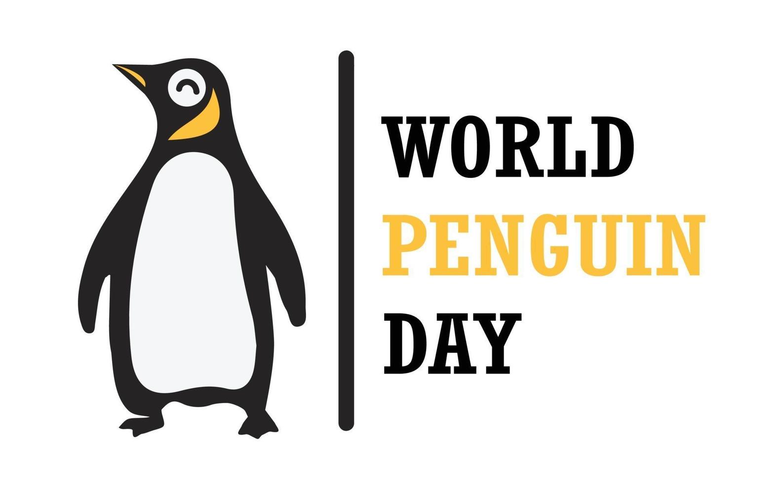 icona del pinguino con scritta world penguin day vettore