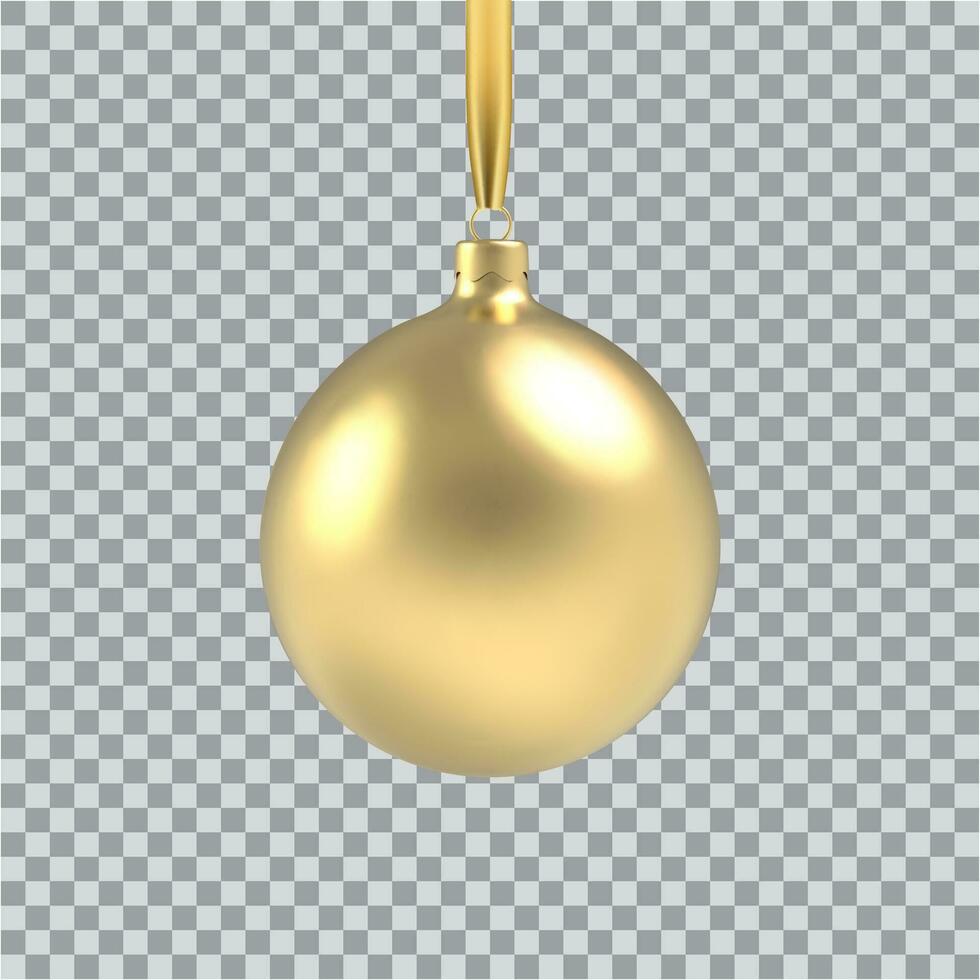 oro Natale sfera, con un ornamento e lustrini vettore