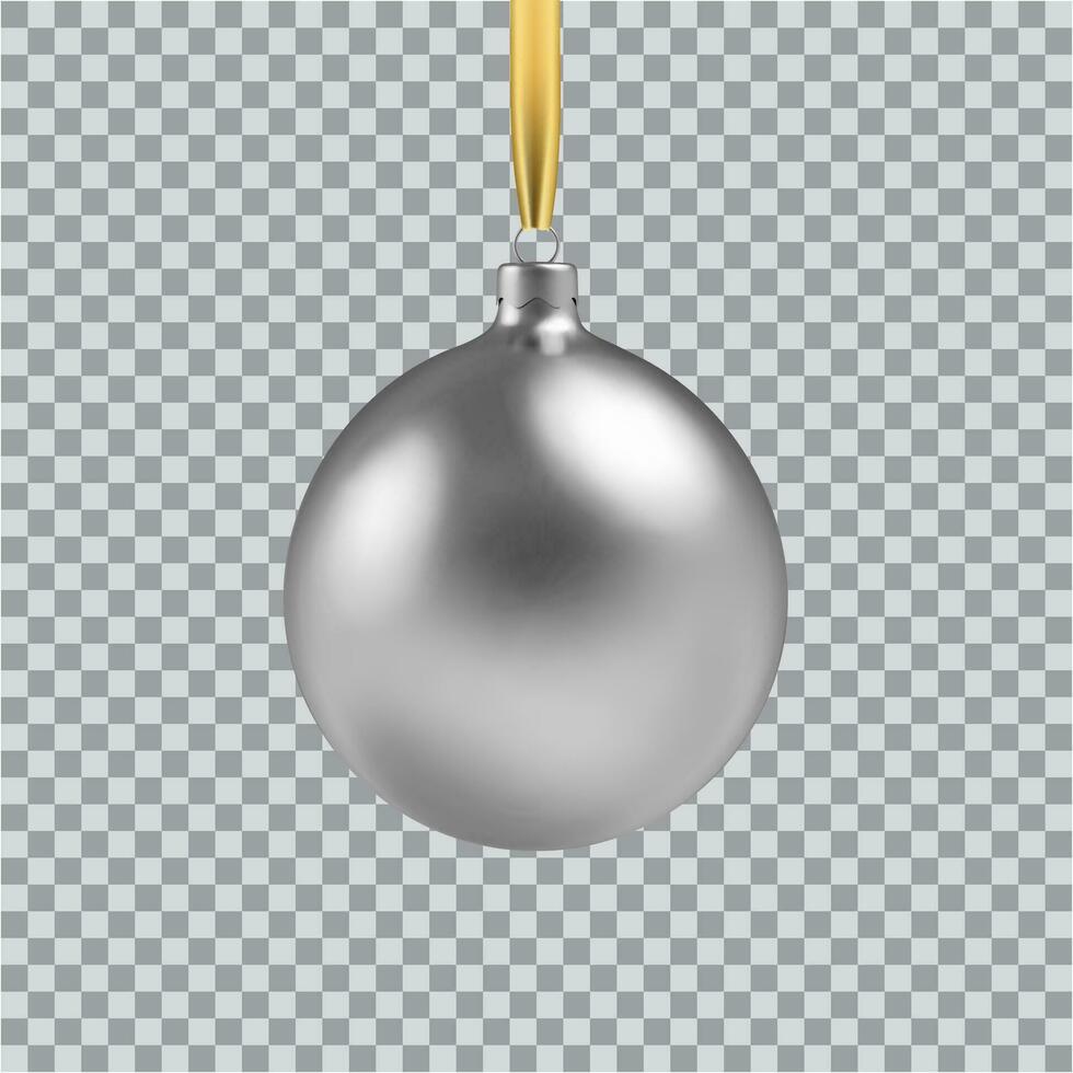 argento Natale sfera, con un ornamento e lustrini vettore