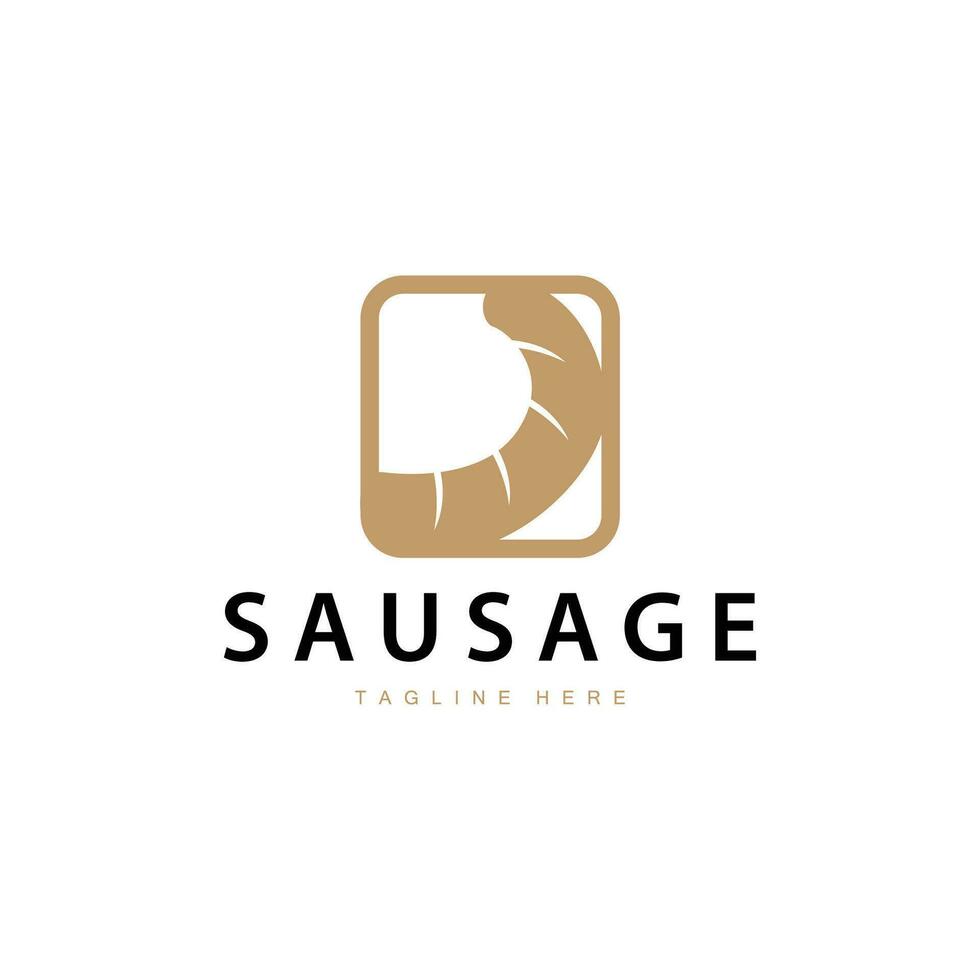 salsiccia logo, semplice barbeque salsiccia grigliato carne design per ristorante attività commerciale, vettore illustrazione