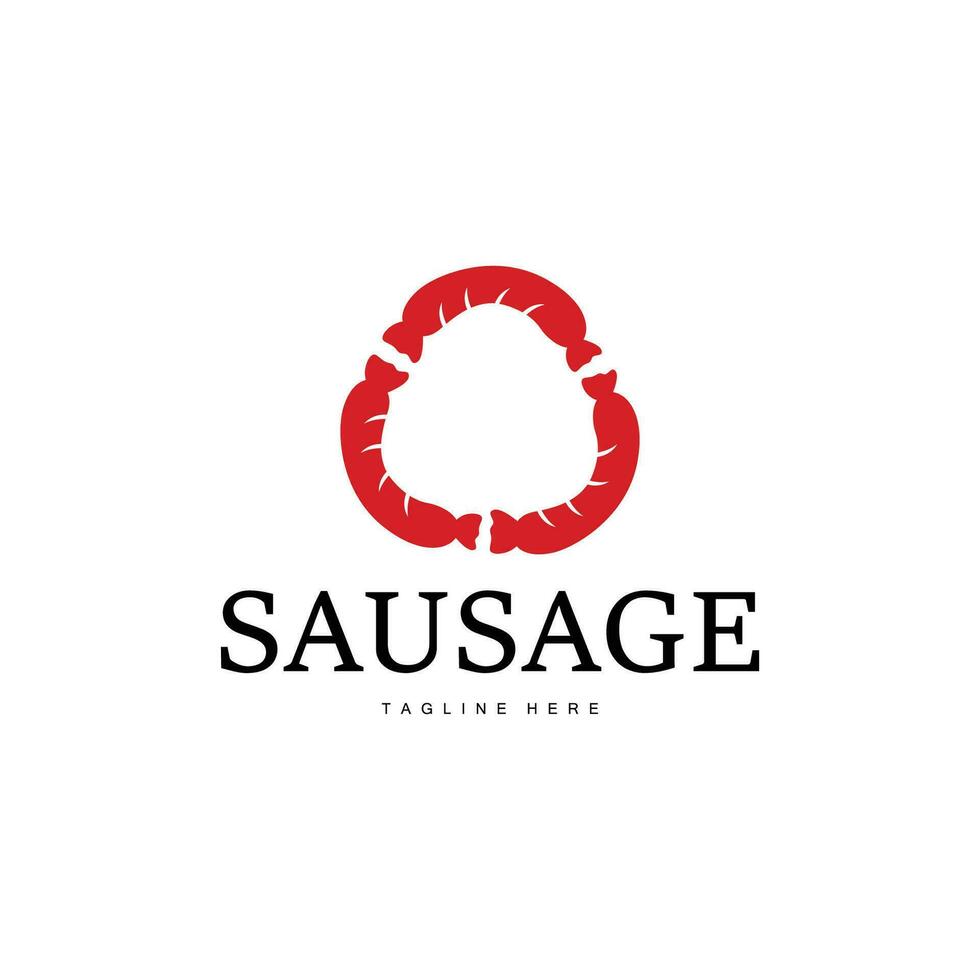 salsiccia logo, semplice barbeque salsiccia grigliato carne design per ristorante attività commerciale, vettore illustrazione