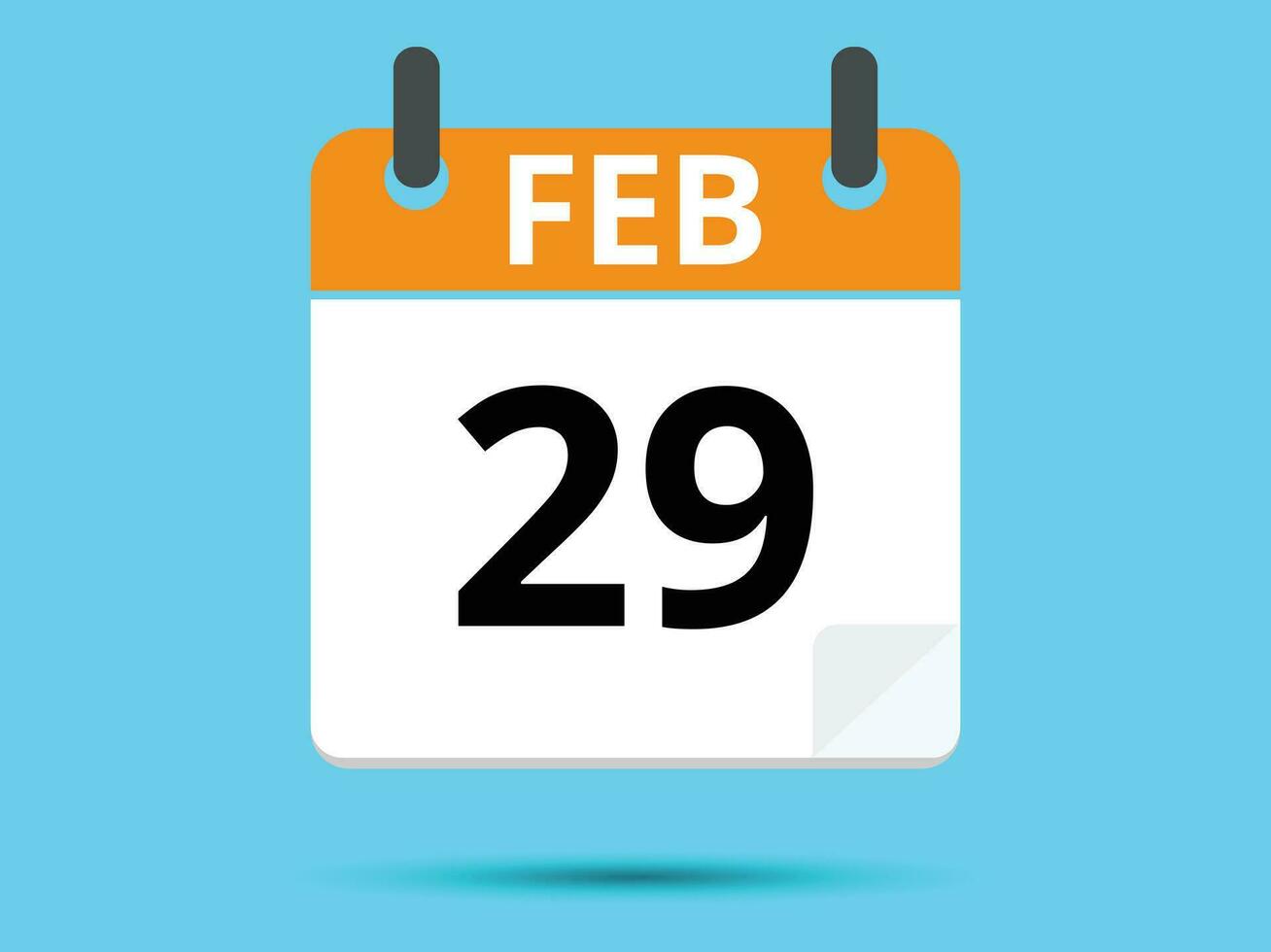 29 febbraio. piatto icona calendario isolato su blu sfondo. vettore illustrazione.
