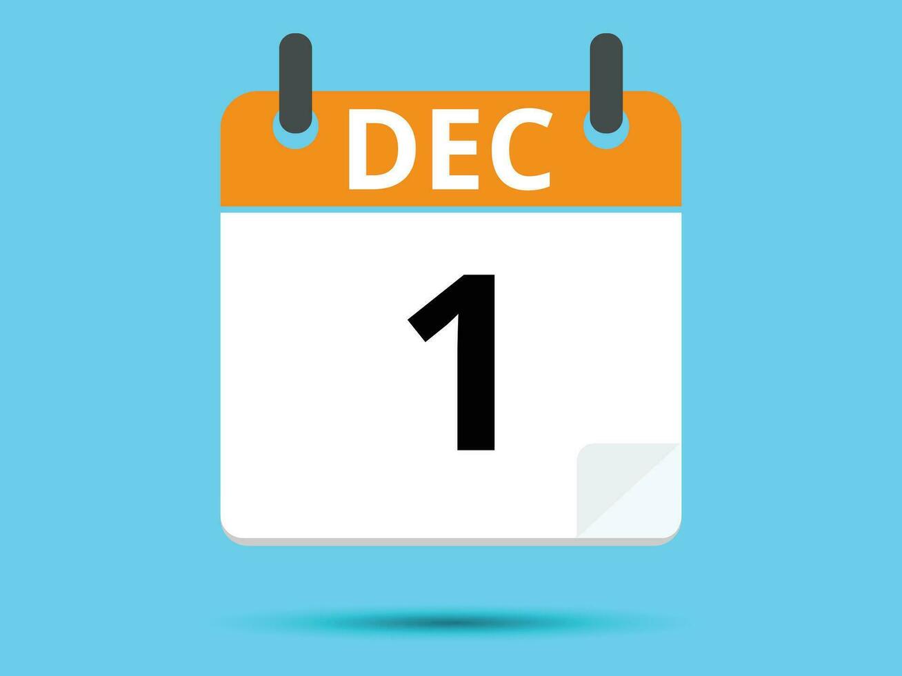 1 dicembre. piatto icona calendario isolato su blu sfondo. vettore illustrazione.