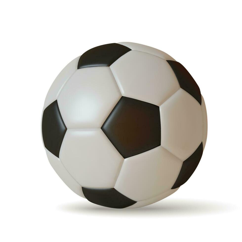 calcio palla 3d realistico isolato su bianca sfondo. vettore illustrazione