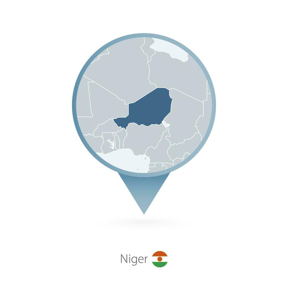 carta geografica perno con dettagliato carta geografica di Niger e vicino Paesi. vettore