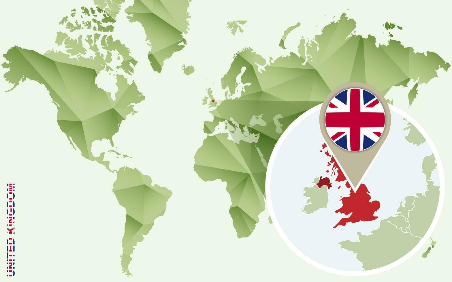 Infografica per unito regno, dettagliato carta geografica di UK con bandiera. vettore