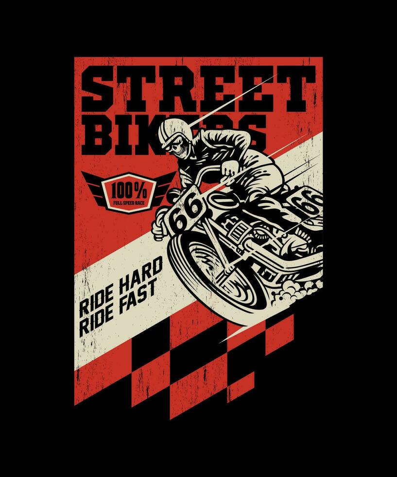 strada bikers Vintage ▾ vettore maglietta design