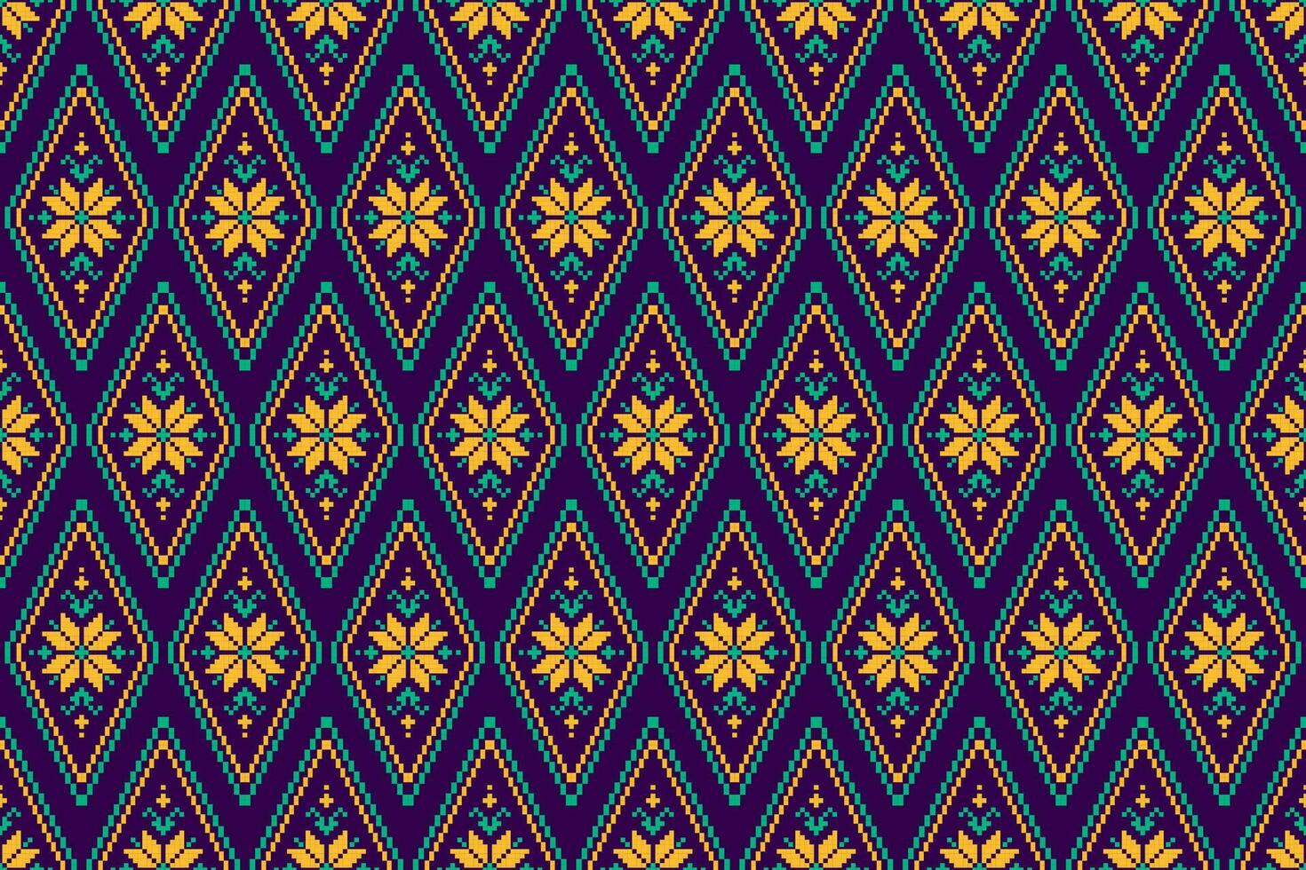 tessuto messicano stile. geometrico etnico fiore senza soluzione di continuità modello tradizionale. azteco tribale ornamento Stampa. vettore