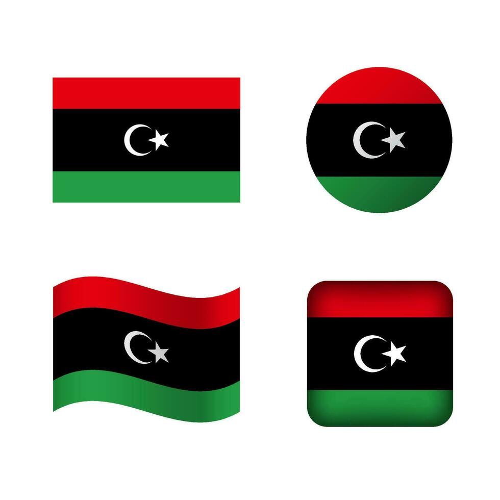 vettore Libia nazionale bandiera icone impostato