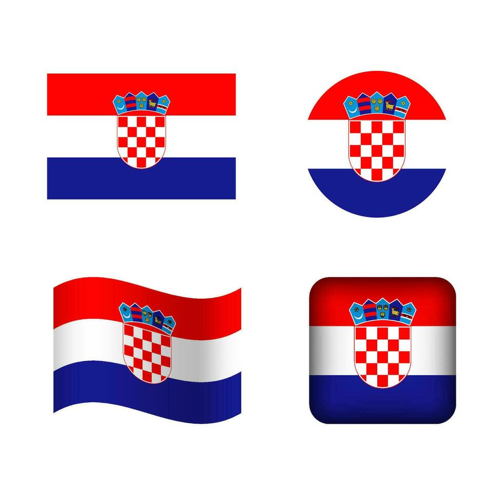 vettore Croazia nazionale bandiera icone impostato