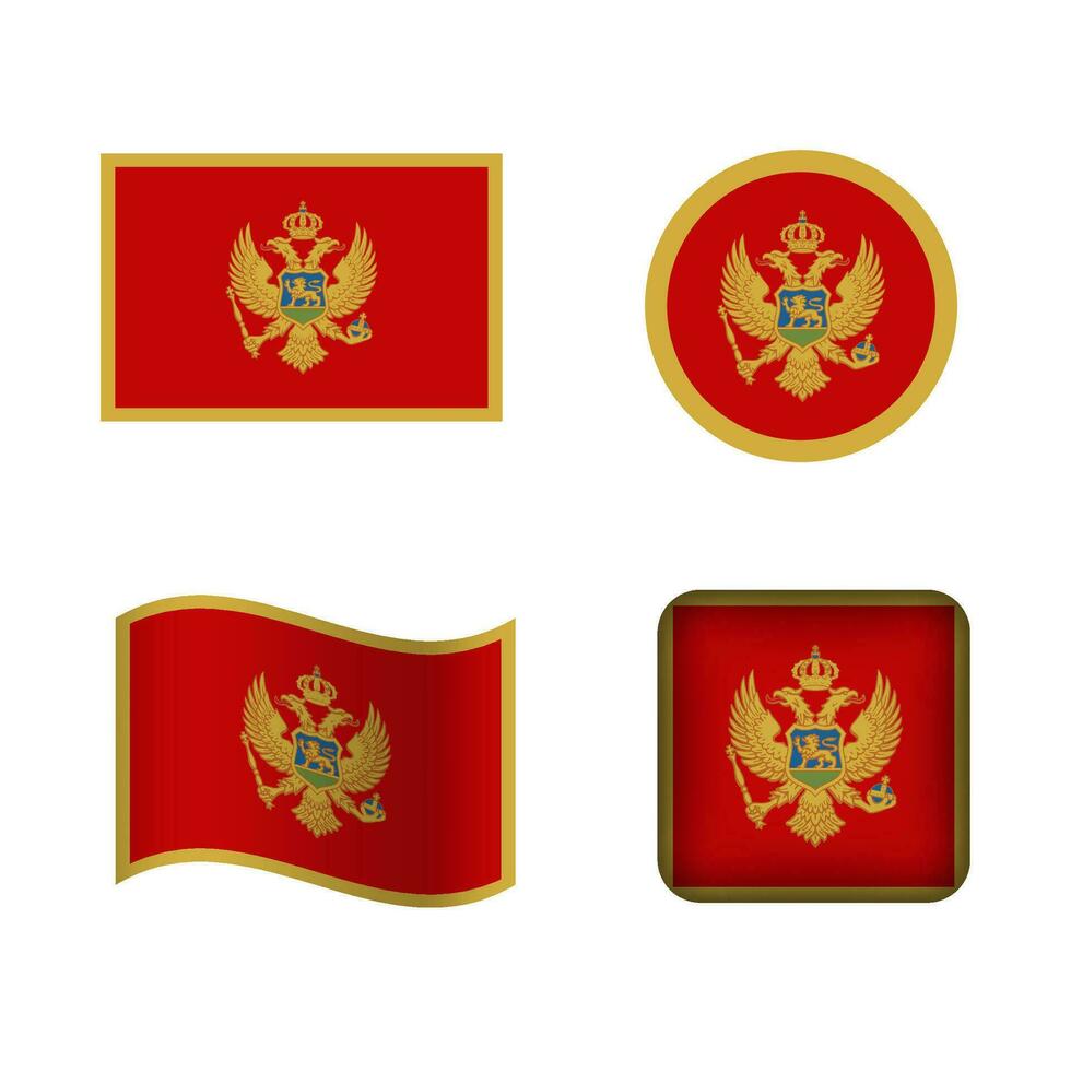 vettore montenegro nazionale bandiera icone impostato