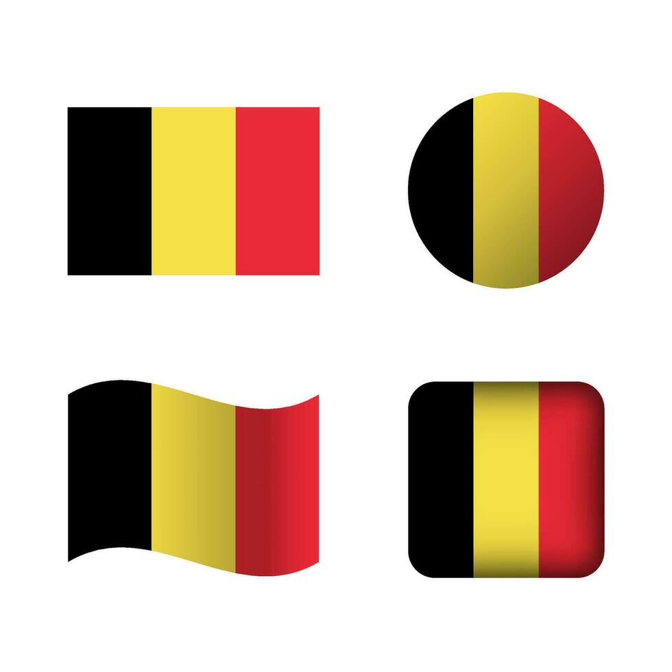 vettore Belgio nazionale bandiera icone impostato