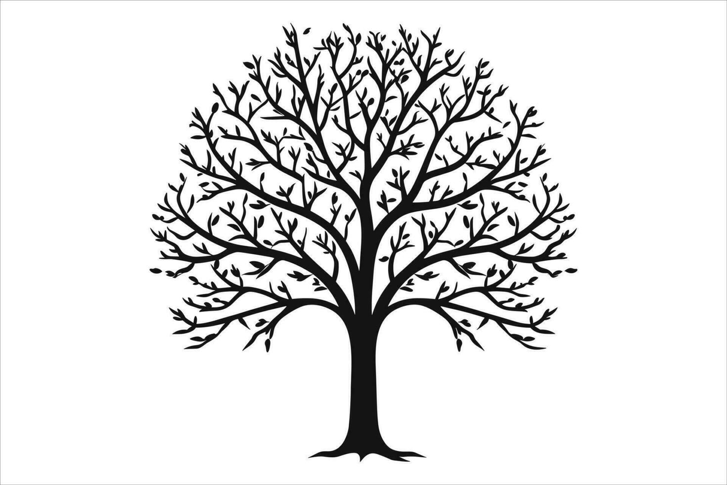 nero albero clipart silhouette vettore taglio e silhouette vettore