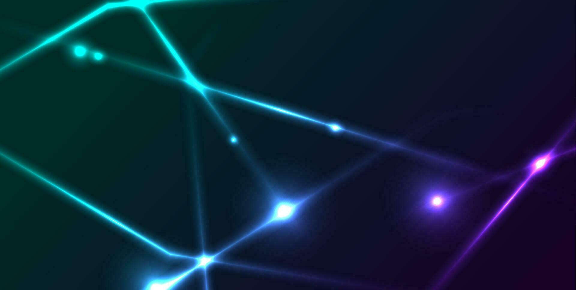 ciano viola neon raggiante laser Linee hi-tech sfondo vettore