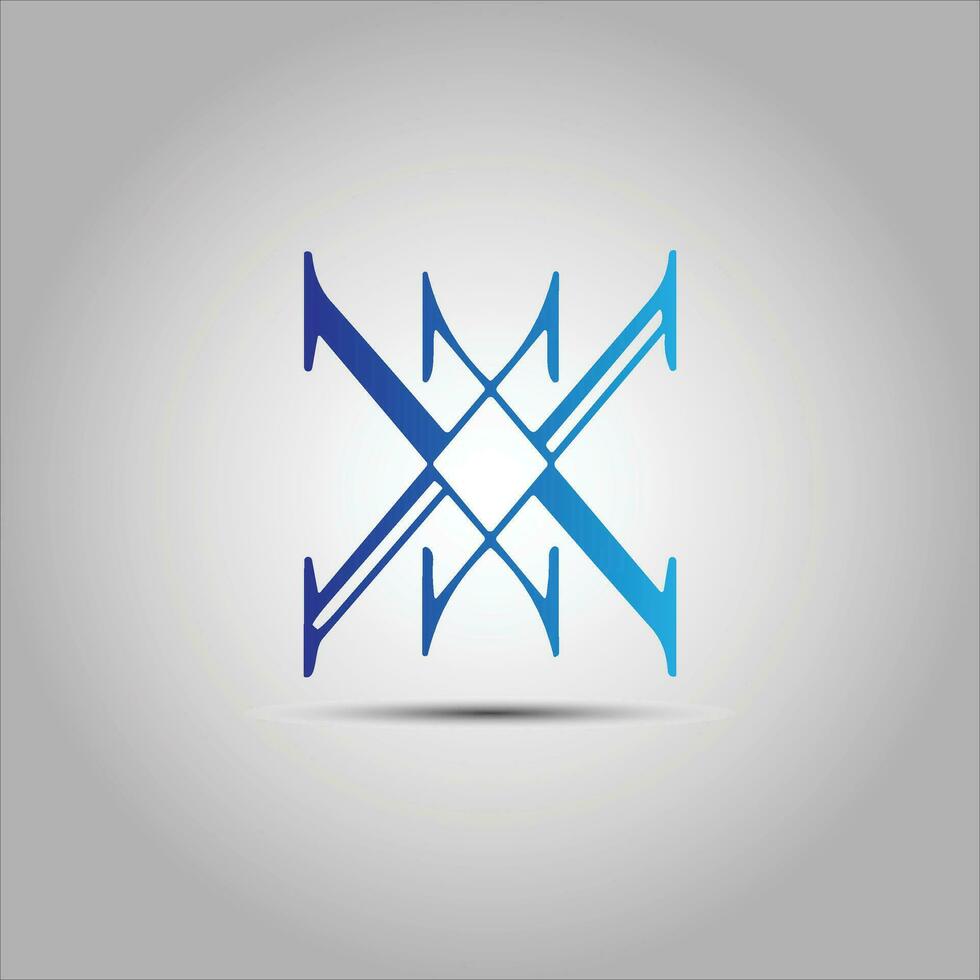 x lettera logo design vettore